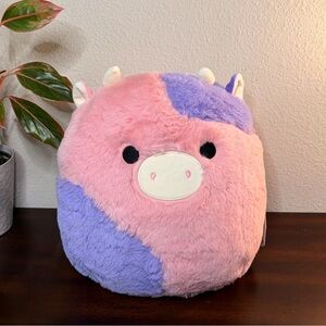 12” Squishmallows Fuzzy Patty The Pink And Purple Cow